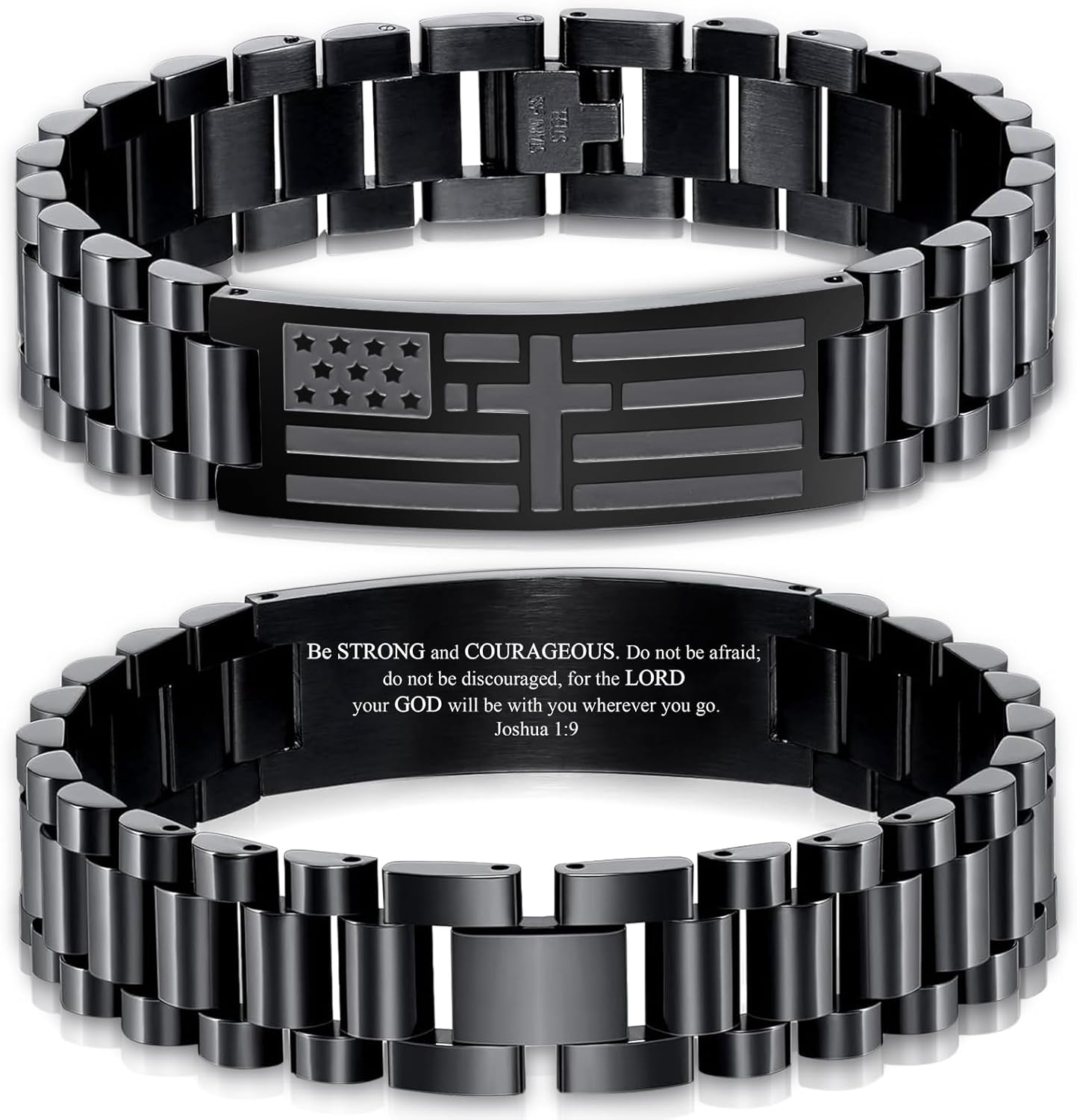 American Flag Cross Bracelet - Inspirational Gift for Him