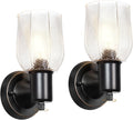 Wall Sconces Set of 2 - Matte Black Vanity Lights for Home