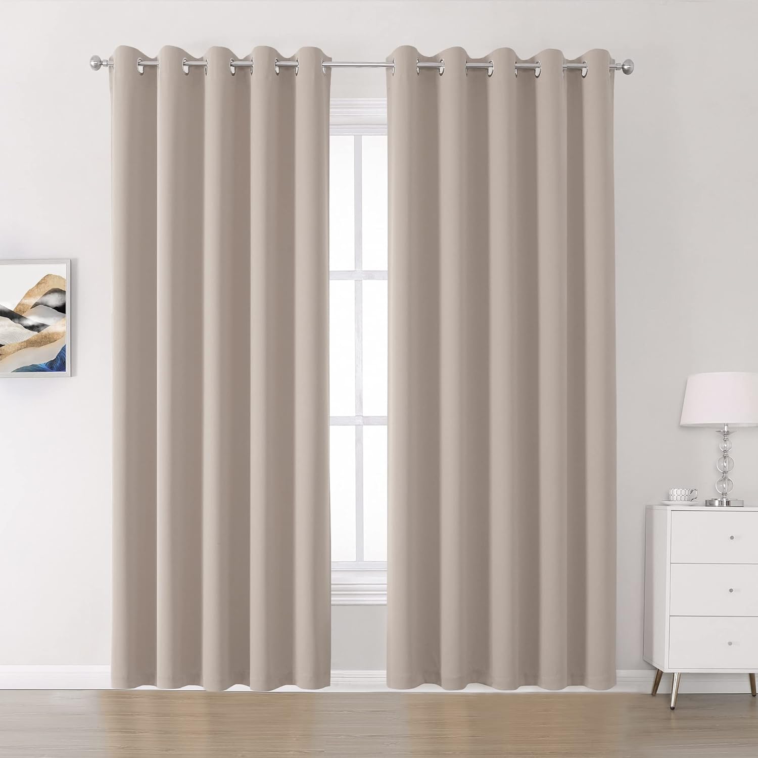 DUALIFE 96 Inch Thermal Insulated Room Darkening Curtains