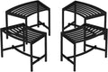 Metal Curved Fire Pit Bench Set of 4 Black - Backless Steel Seating