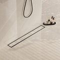 Neodrain 48 in Matte Black Linear Shower Drain - Low Profile Flow