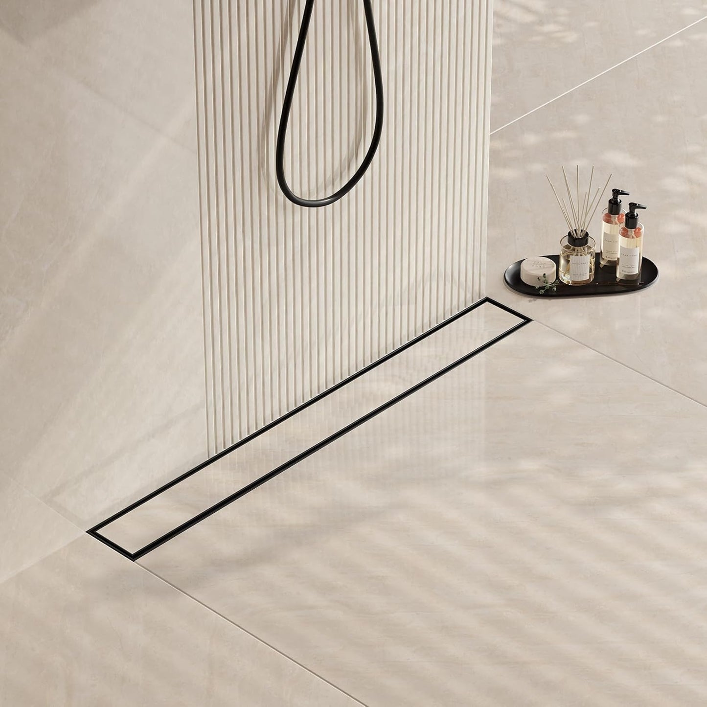 Neodrain 48 in Matte Black Linear Shower Drain for Modern Bathrooms