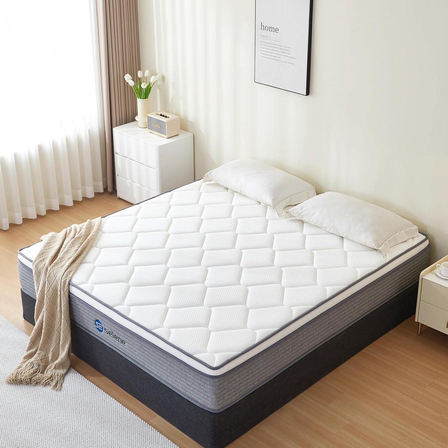 Full Size Mattress with Pocket Spring and Memory Foam for Comfort