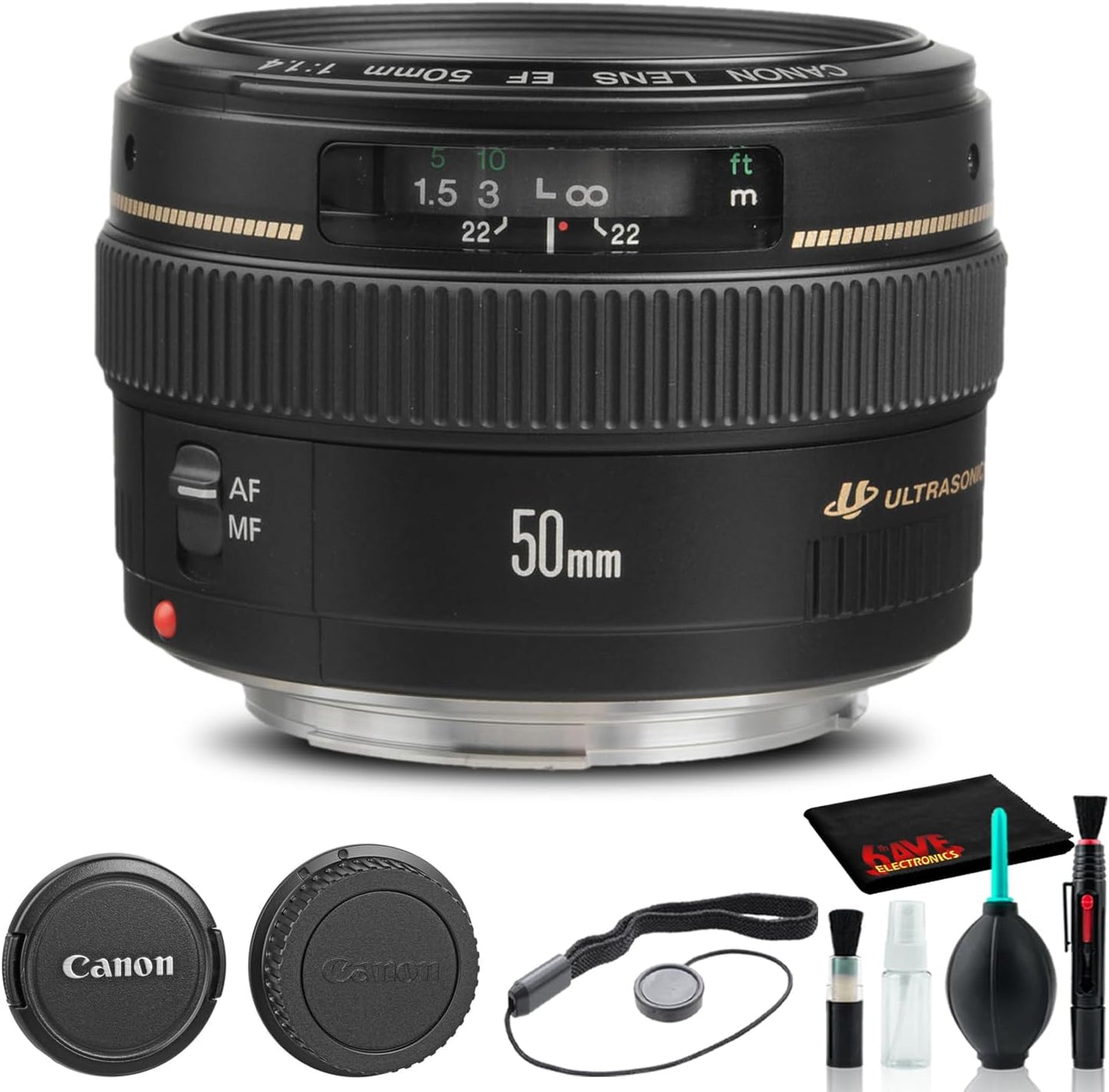 Canon EF 50mm f/1.4 USM Lens Bundle with Essential Accessories