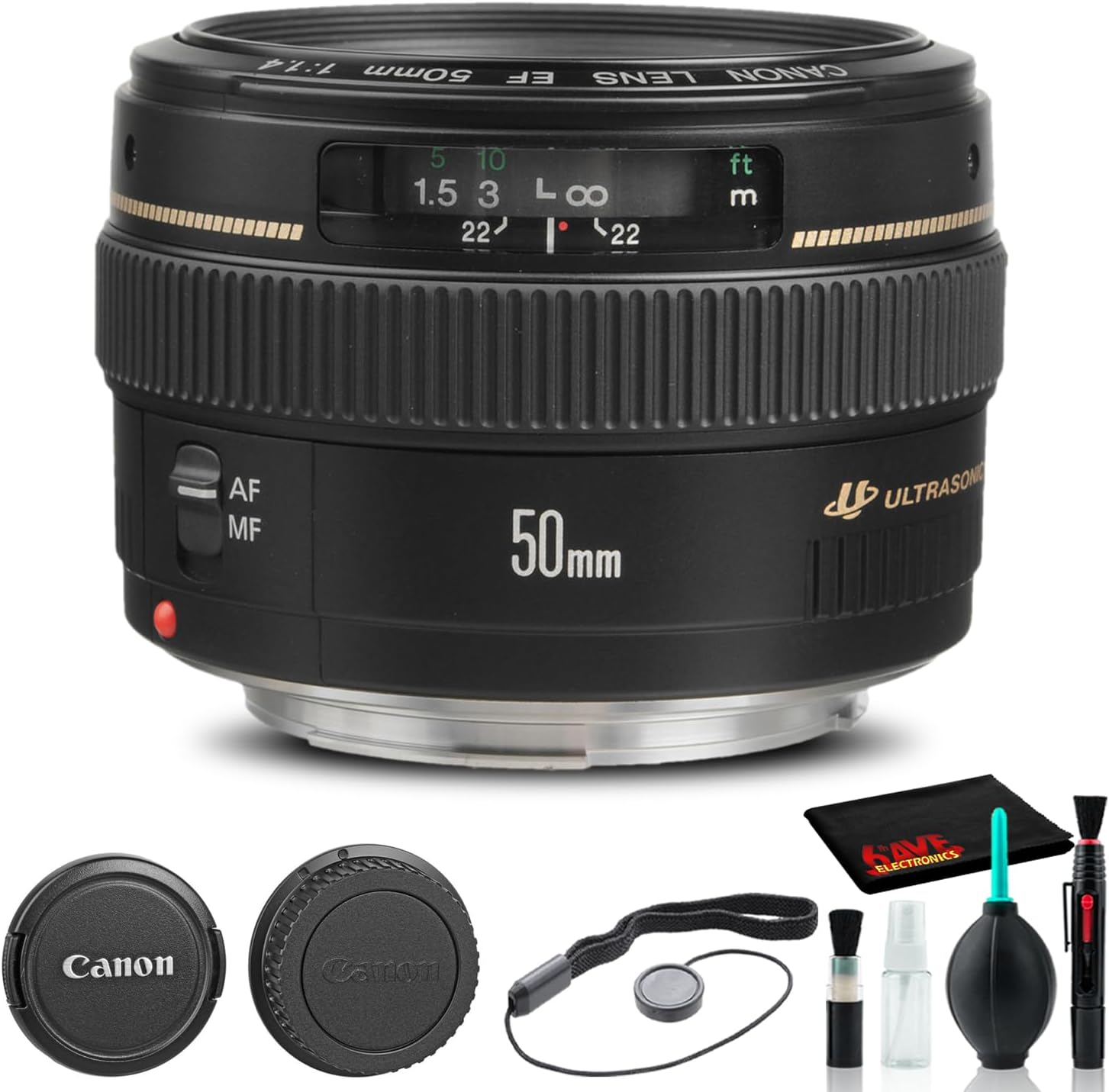 Canon EF 50mm f/1.4 USM Lens Bundle with Essential Accessories