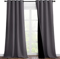 NICETOWN Grey Full Shade Curtain Panels - Thermal Blackout Drapes