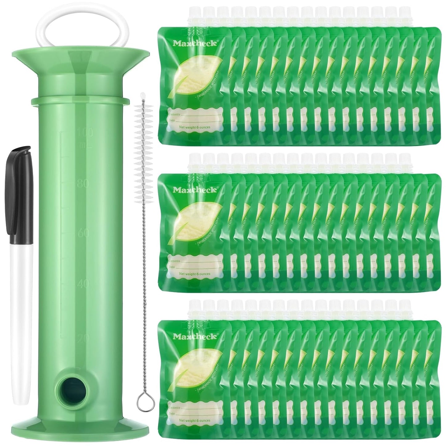 Maxcheck 28 Pcs Baby Food Maker Set - Portable & Refillable Pouches