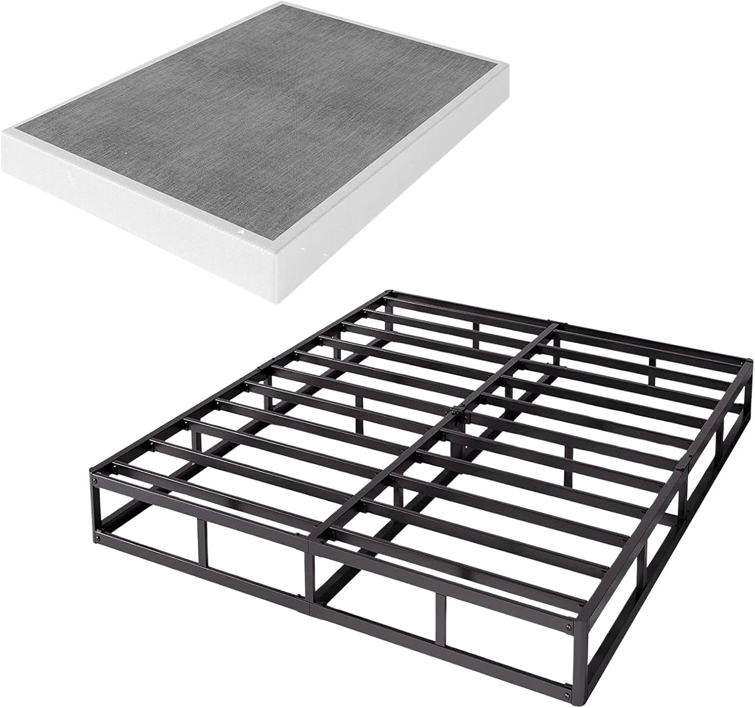 Queen Box Spring and Cover Set with Heavy Duty Metal Structure