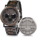 Engraved Wooden Watch for Boyfriend Personalized Men's Gift - Natural