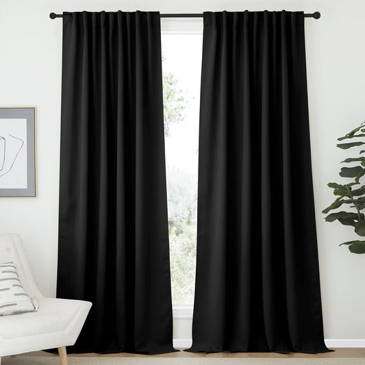 NICETOWN Halloween Black Out Curtain Panels for Bedroom - W70 x L108