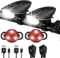 Bike Lights Set with Horn 1400LM USB Rechargeable Bicycle Headlight