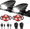 Bike Lights Set with Horn 1400LM USB Rechargeable - Front & Rear Kit