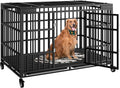 54 Inch Heavy Duty Dog Crate with Wheels for Large Dogs