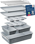 Ceramic Non-Stick 8-Piece Stackable Bakeware Set - Healthy Baking