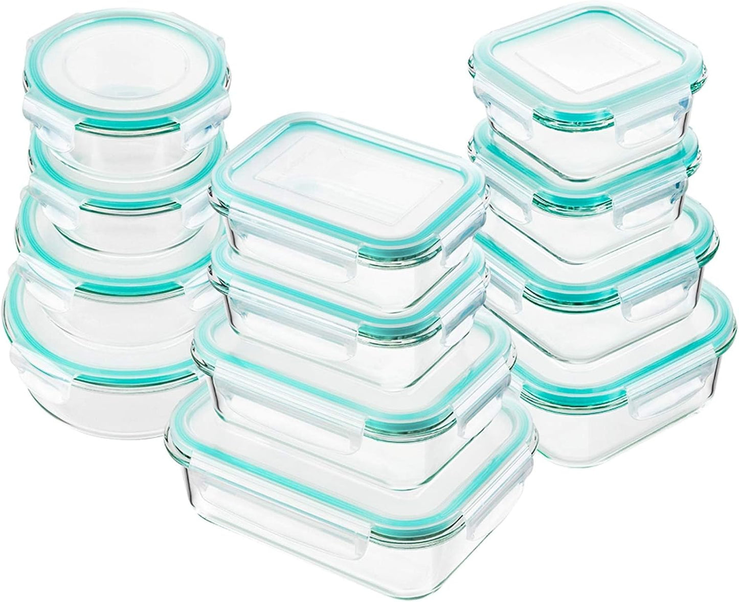 Bayco Glass Food Storage Containers: 24 Piece Meal Prep Set