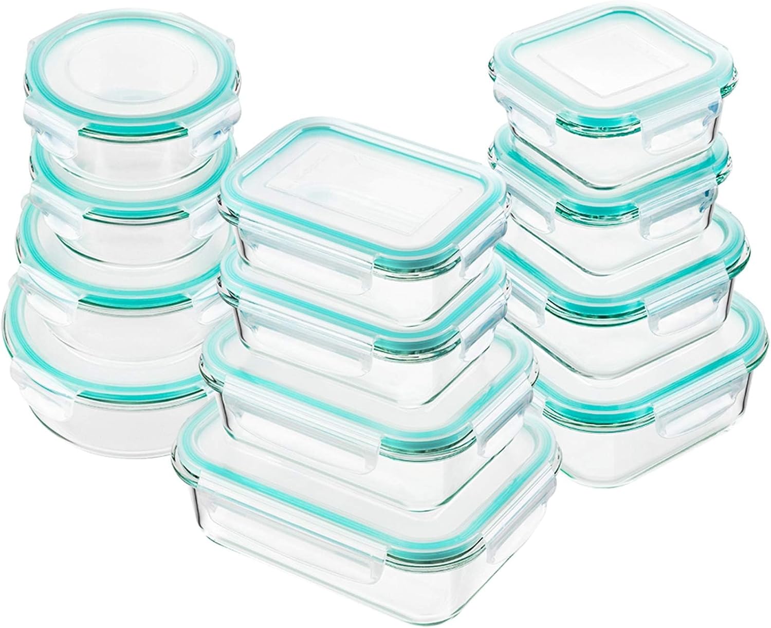 Bayco Glass Food Storage Containers: 24 Piece Meal Prep Set
