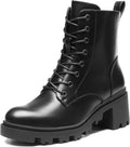 DREAM PAIRS Women's Lace Up Combat Ankle Boots - Chic Fall Lug Soles