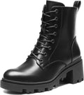 DREAM PAIRS Women's Lace Up Combat Ankle Boots - Chic Fall Lug Sole