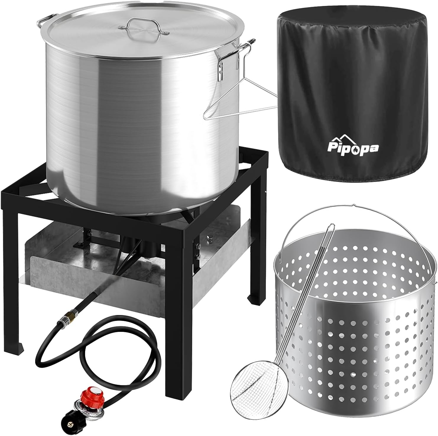 50QT Crawfish Boiler with Dustproof Cover and 12in Skimmer