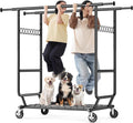 Clothes Rack Heavy Duty Double Rod Garment Rack - Large Capacity