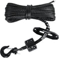 1/4 in Synthetic Winch Rope 50 ft Black - 10,000LBs Heavy Duty