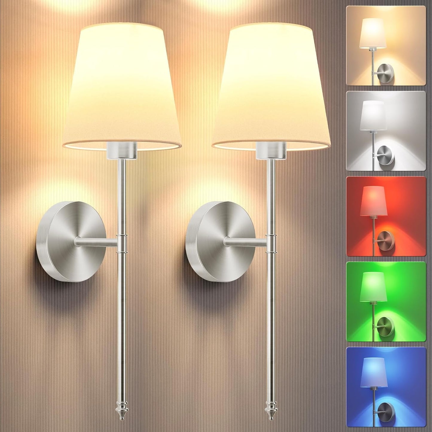 Battery Operated Wall Sconce Set of 2 for Stylish Decor