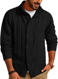 PJ PAUL JONES Men's Stand Collar Cable Knit Cardigan - Warm Everyday