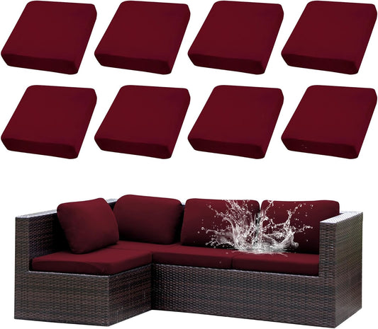 8Pcs Waterproof Outdoor Cushion Covers for Patio Furniture