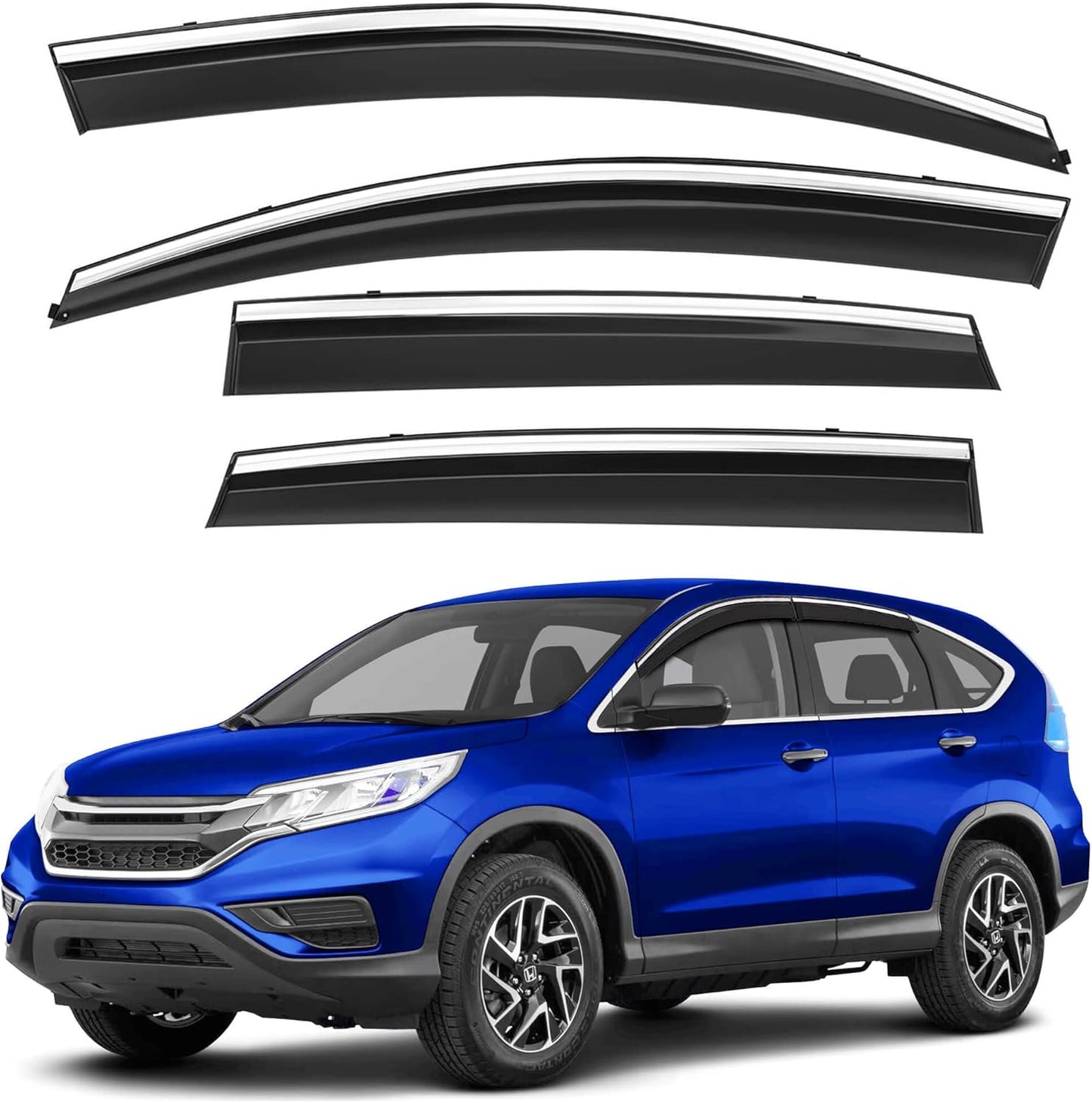 Shatterproof Tape-On Rain Guards for Honda CR-V 2012-2016