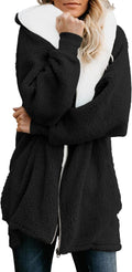 ReachMe Womens Fleece Zip Up Jacket Oversized Sherpa (Style KC4F)