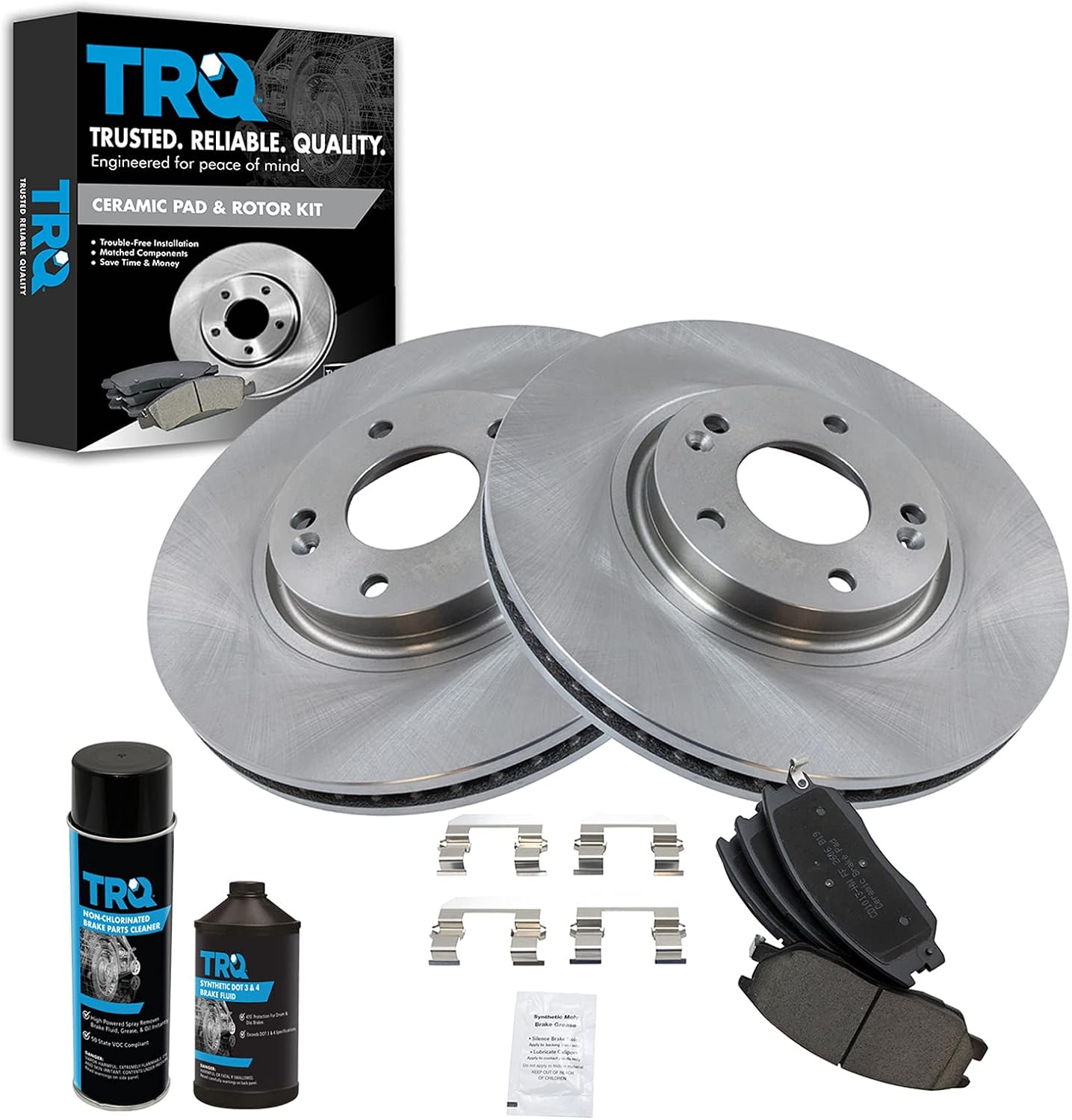 TRQ Front Brake Pad & Rotor Kit for Hyundai XG350 & Kia Amanti