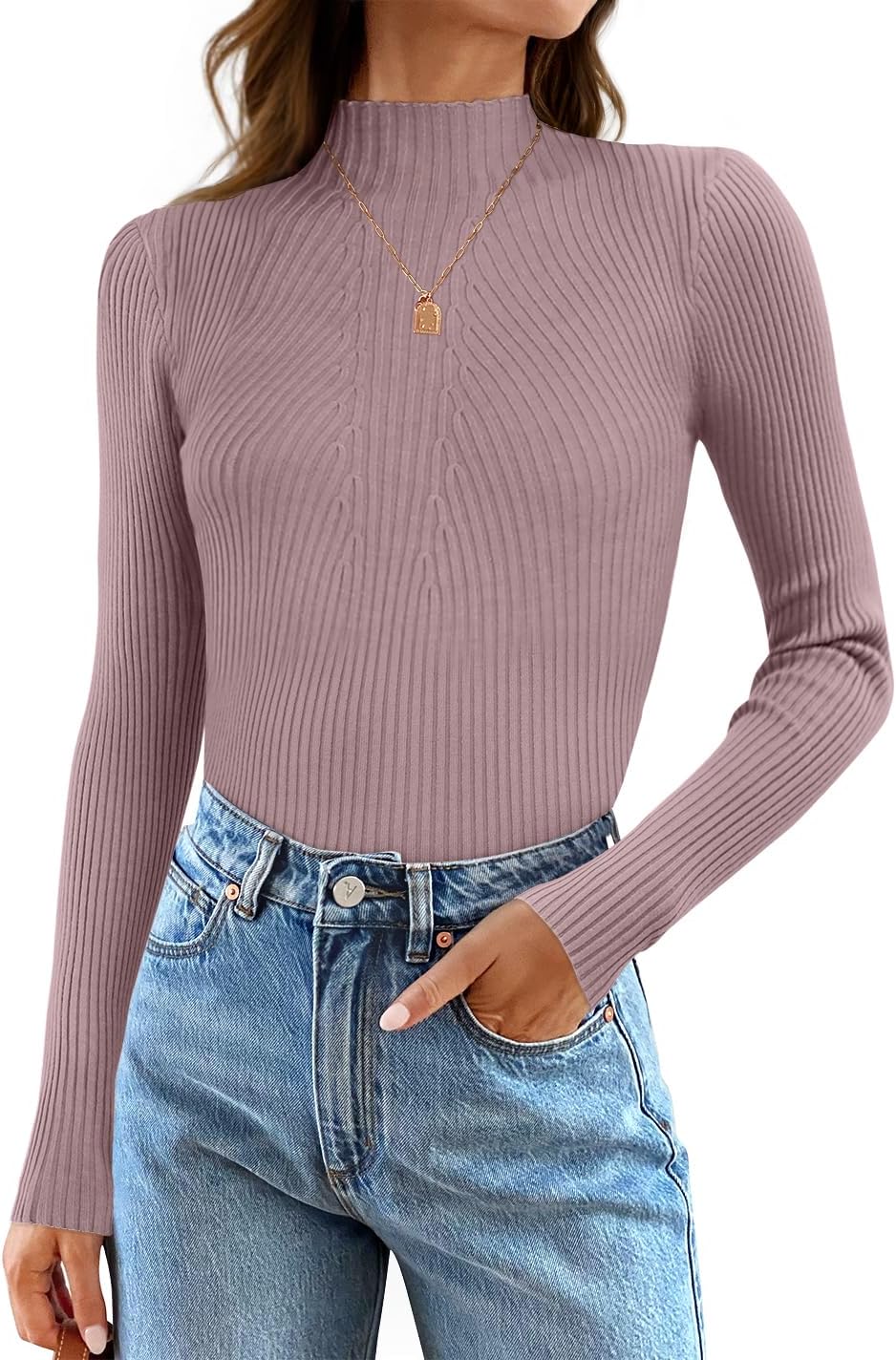 ZESICA Women's Long Sleeve Turtleneck Sweater for Fall Style