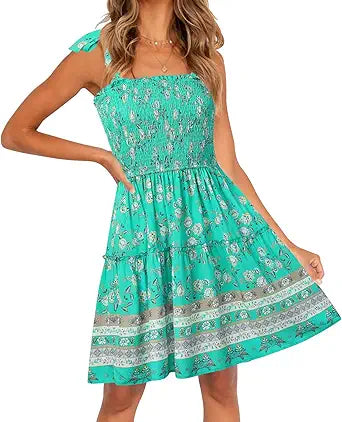 ZESICA Women's Summer Boho Floral Printed Mini Dress Review