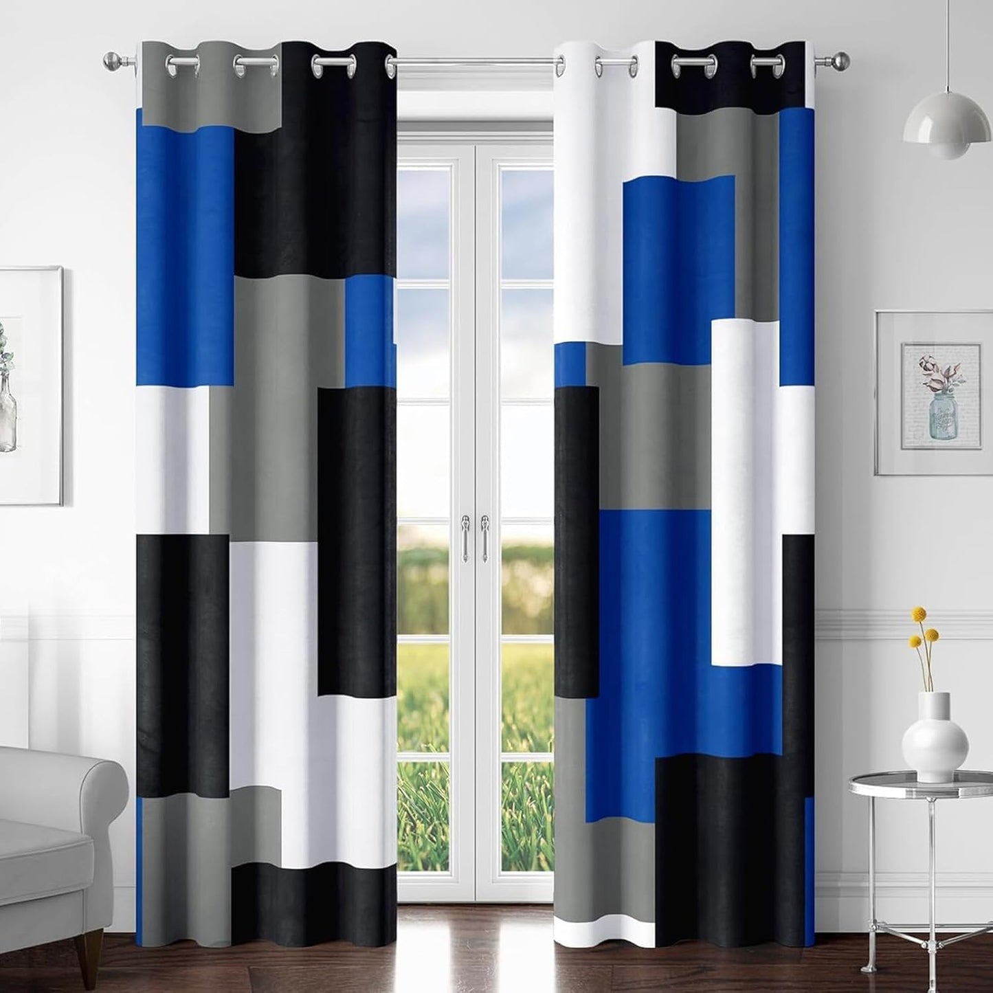 Royal Blue 100% Blackout Curtains for Bedroom 108 inch Panels