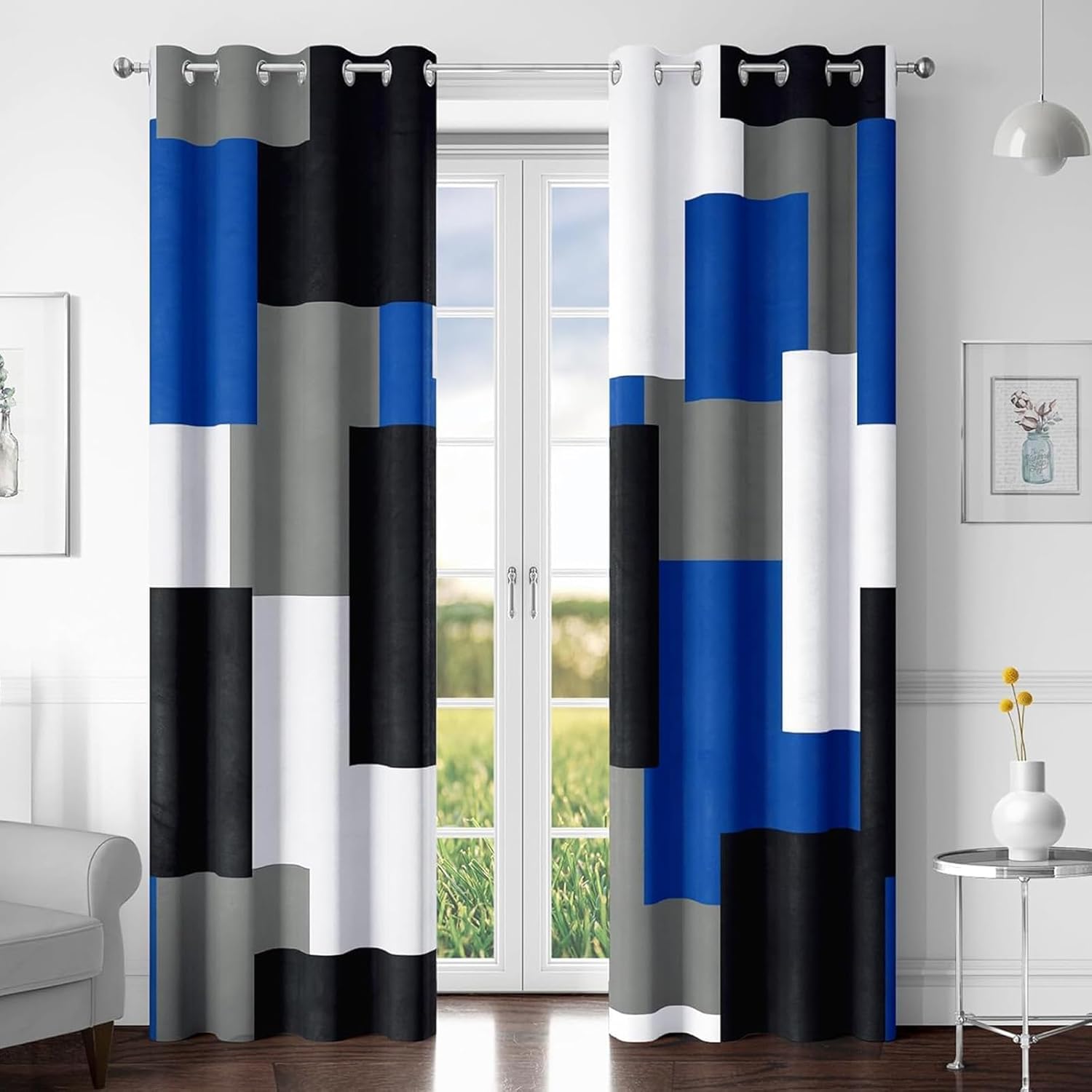 Royal Blue 100% Blackout Curtains for Bedroom 108 inch Panels