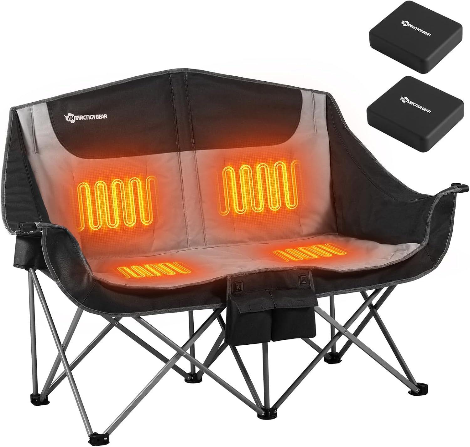 ANTARCTICA GEAR Heated Double Camping Chair - Cozy Outdoor Duo