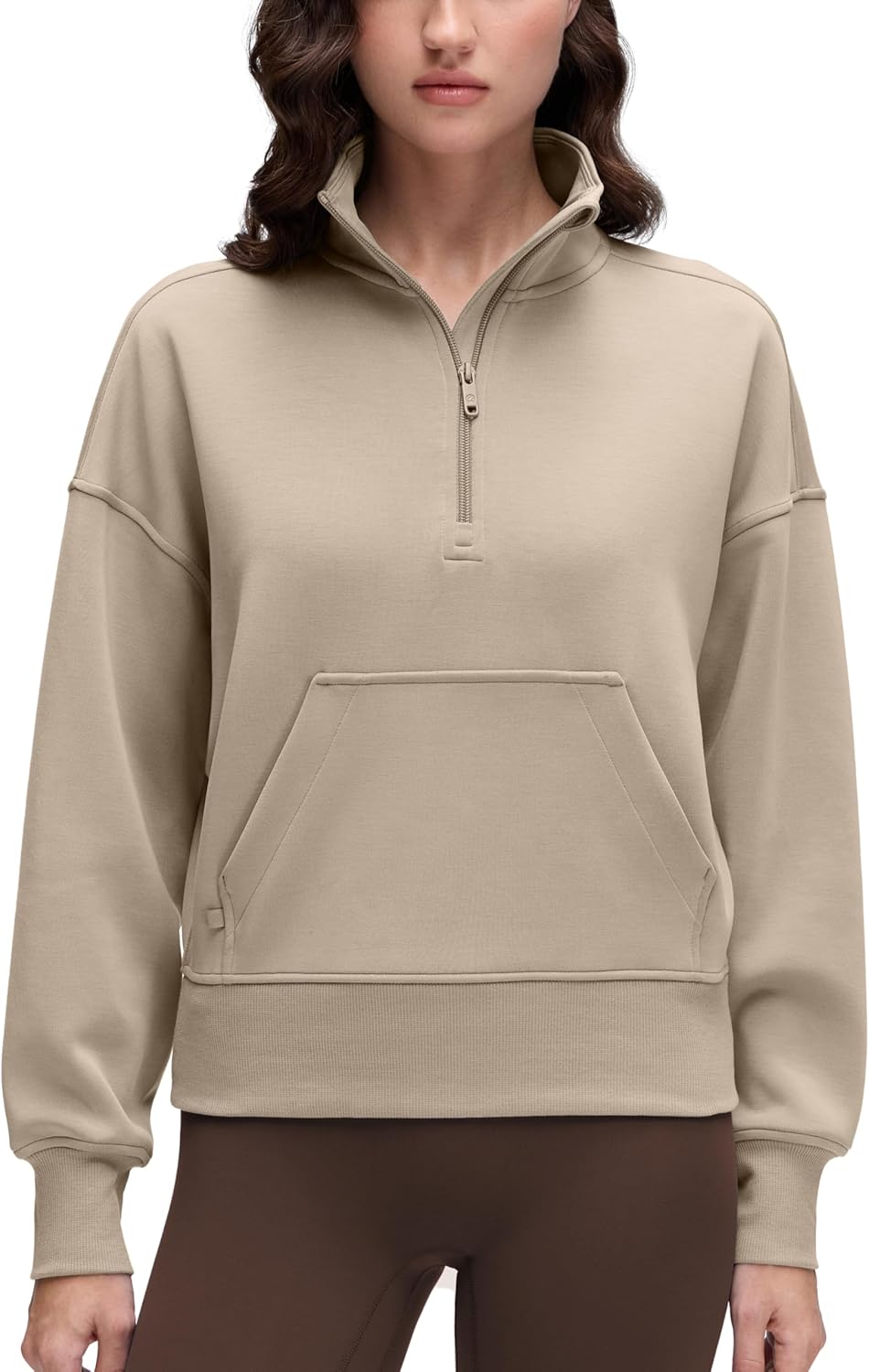CRZ YOGA SoftAura Half Zip Sweatshirt for Women - Cozy Layer