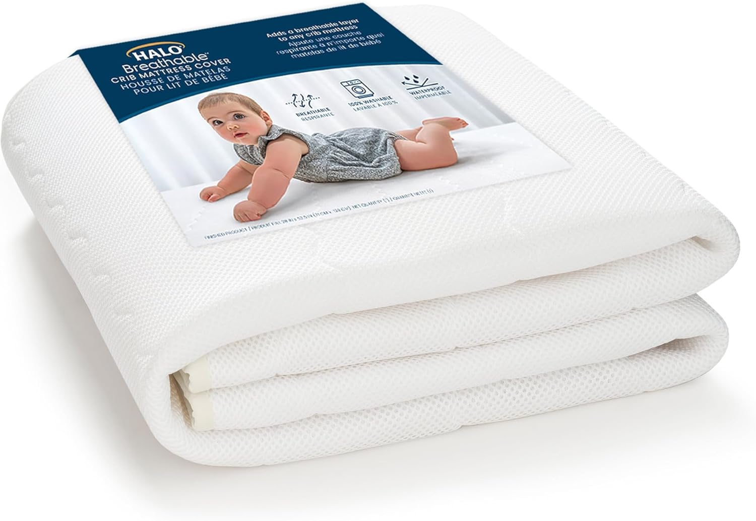 HALO Breathable Crib Mattress Cover for Comfort and Protection