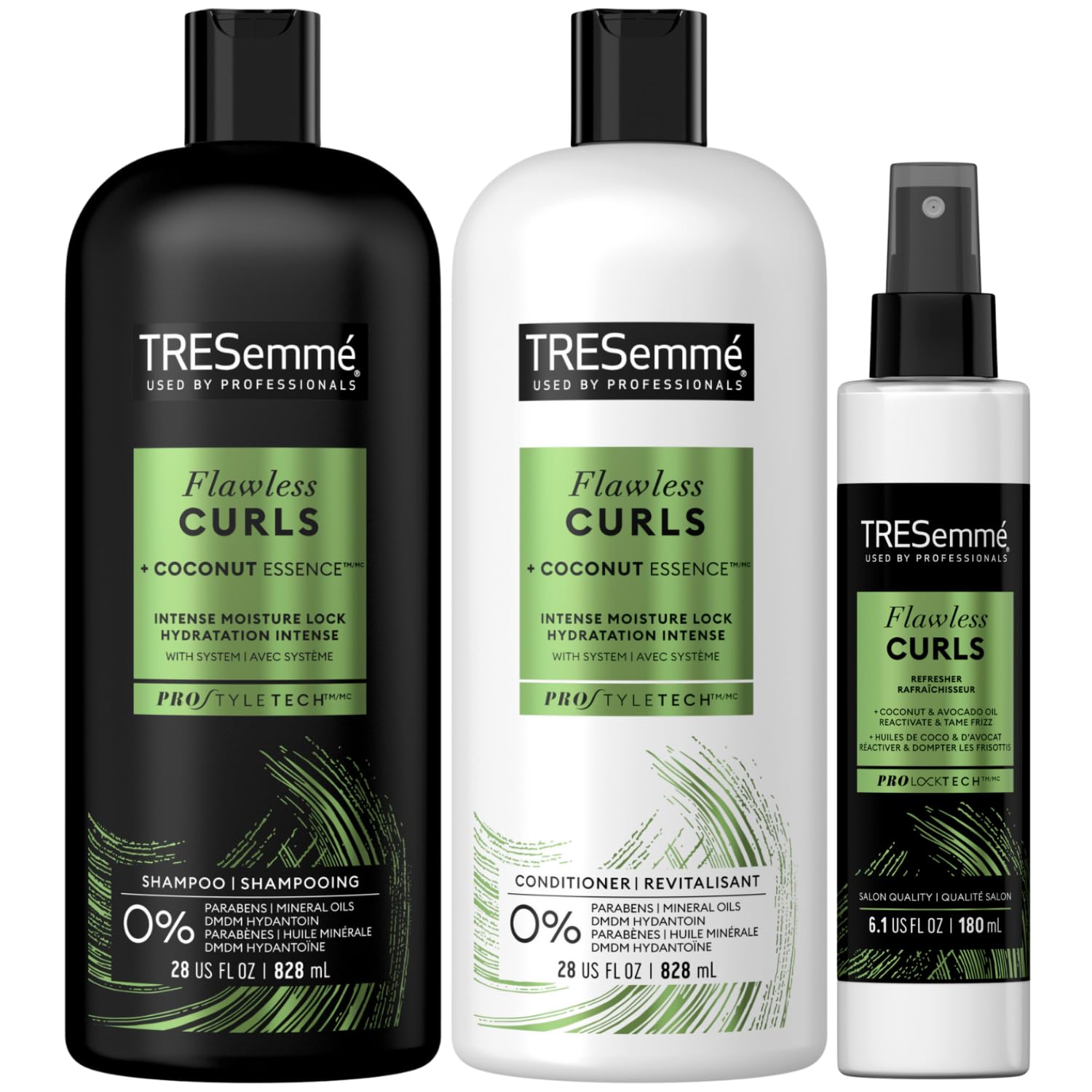 TRESemm Curls Care Set with Coconut Oil - Sulfate-Free Trio for Flawless Curls