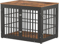 42 in Rustic Brown Dog Crate Furniture - End Table Kennel