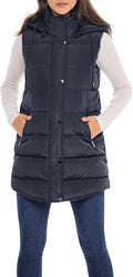Sebby Women's Long Puffer Vest for Fall and Winter Comfort