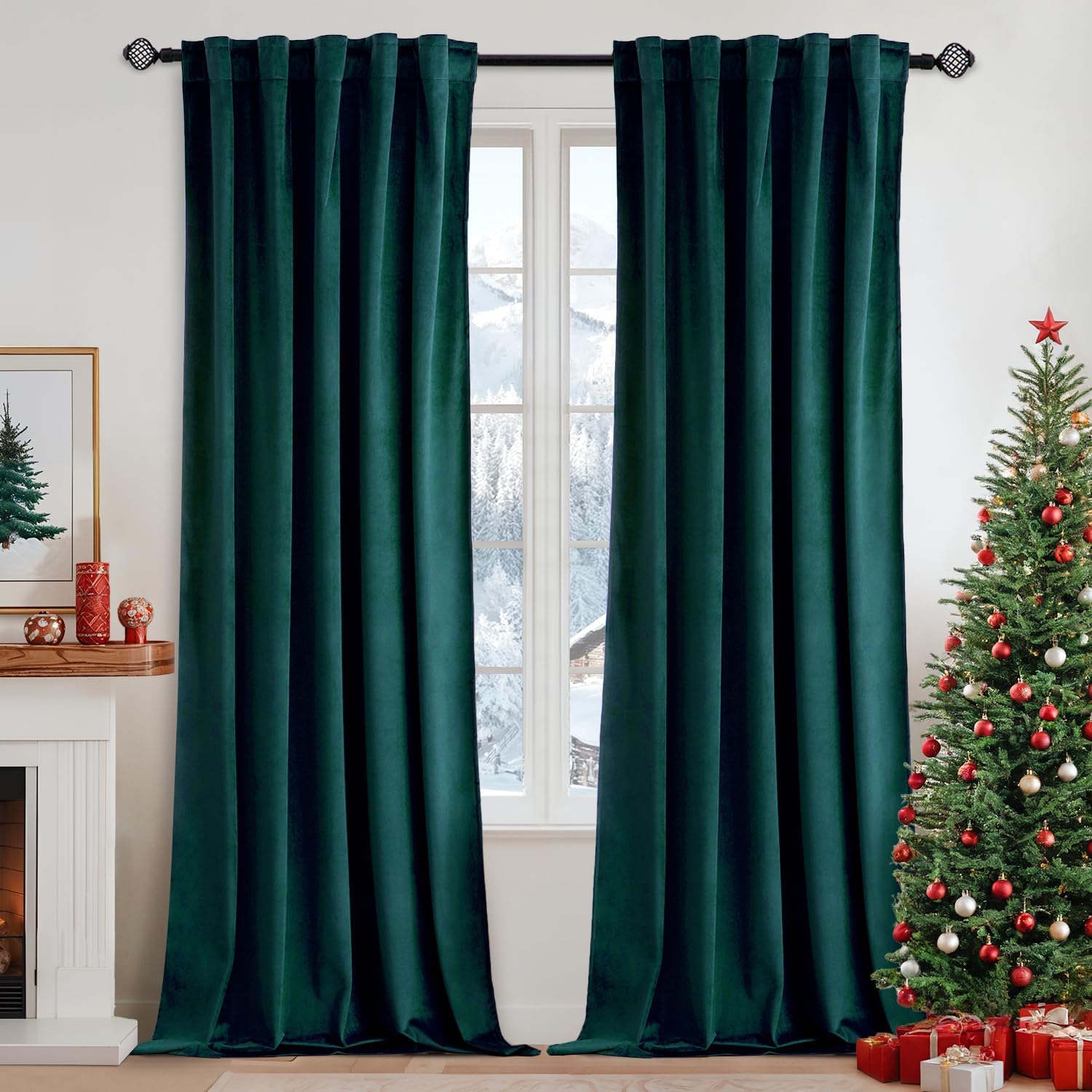 MIULEE Velvet Curtains for Bedroom Living Room - 108 in Long