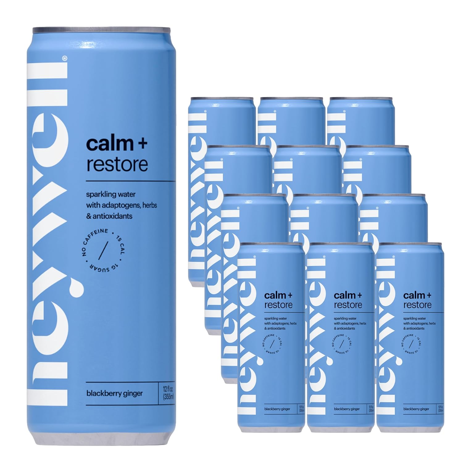 Heywell Sparkling Adaptogenic Water Calm and Restore 12 Pack
