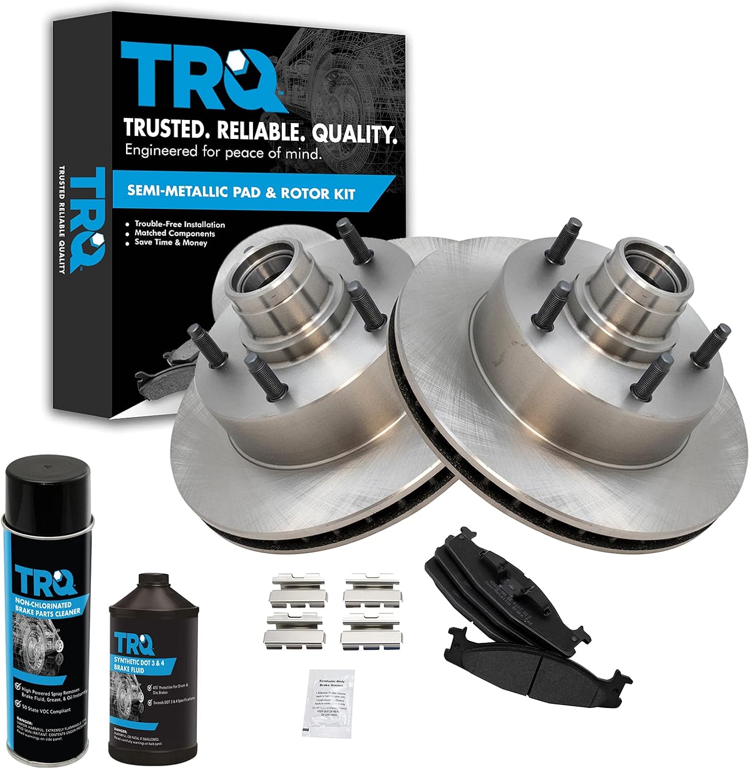 TRQ Front Brake Pad & Rotor Kit for 1994-2001 Ford E-150