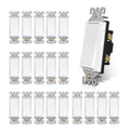 Matte White Single Pole Decorator Light Switch - Reliable Paddle