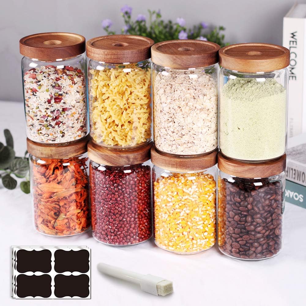 SAIOOL Stackable Kitchen Canisters Set of 8 for Food Storage