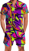 Mens Romper Zipper Jumpsuit One Piece Overalls - Bold Casual Style
