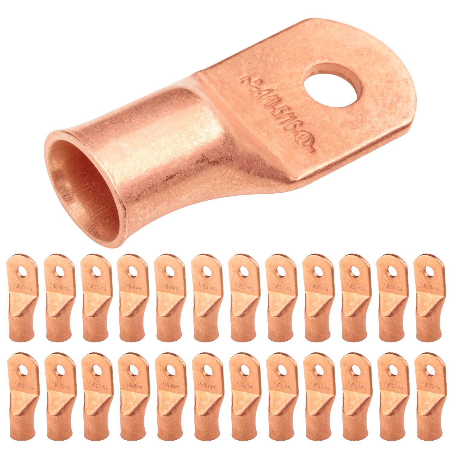 SELTERM 25pcs 4/0 AWG Heavy Duty Copper Battery Lugs for Connectors