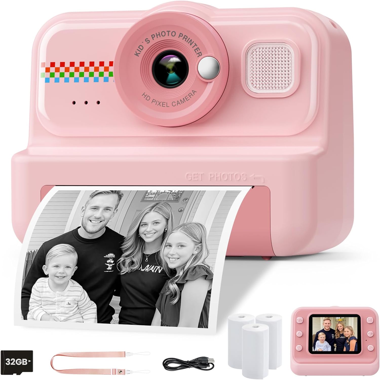 Kids Camera Instant Print with 1080P HD for Creative Fun