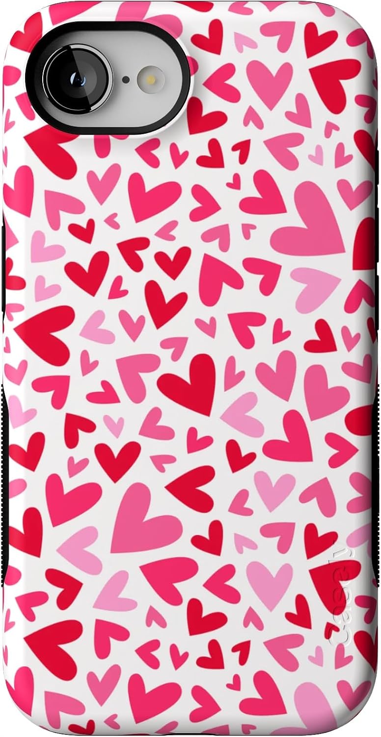 Casely iPhone 16e Case with Pink Candy Hearts Design
